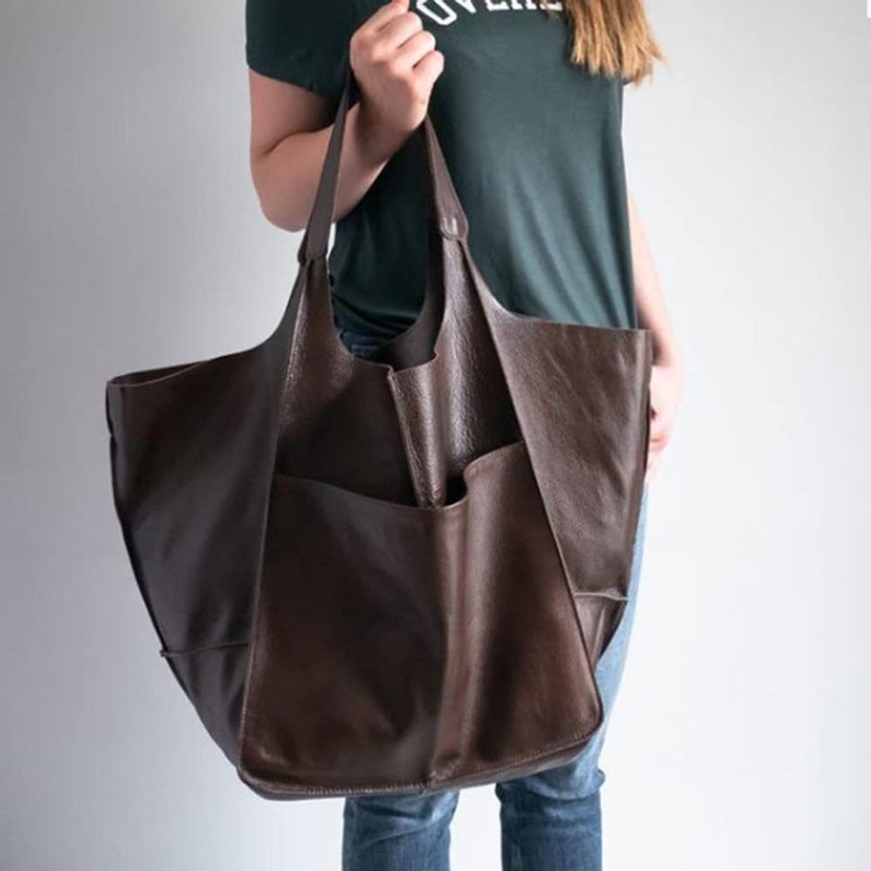 Women's Fashionable Simple Soft Leather Large Capacity Handbag $56.81 Dana Fashion Color: Brown Women's Bags Product information: Lining texture: PU Applicable scenario: Daily matching Color: black, brown, dark brown (coffee red), light brown, khaki, dark