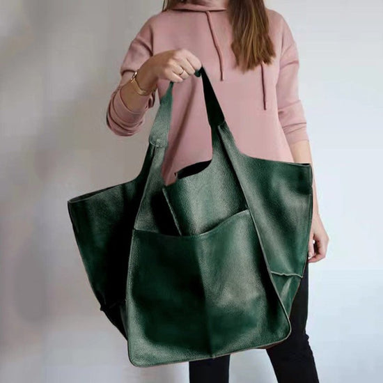 Women's Fashionable Simple Soft Leather Large Capacity Handbag $56.81 Dana Fashion Color: Green Women's Bags Product information: Lining texture: PU Applicable scenario: Daily matching Color: black, brown, dark brown (coffee red), light brown, khaki, dark