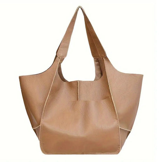 Women's Fashionable Simple Soft Leather Large Capacity Handbag $56.81 Dana Fashion Color: Khaki Women's Bags Product information: Lining texture: PU Applicable scenario: Daily matching Color: black, brown, dark brown (coffee red), light brown, khaki, dark