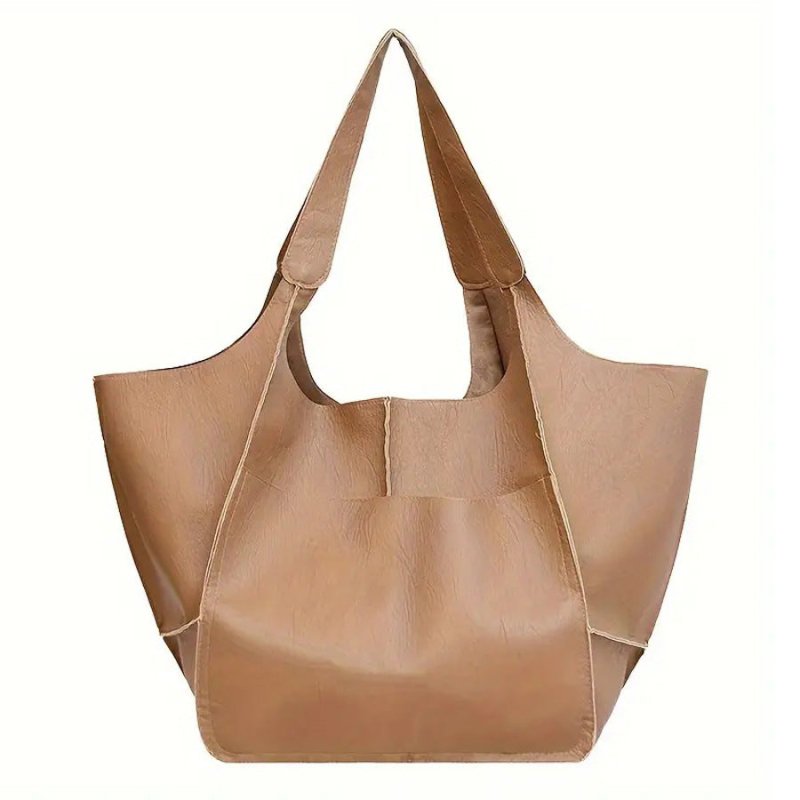 Women's Fashionable Simple Soft Leather Large Capacity Handbag $56.81 Dana Fashion Color: Khaki Women's Bags Product information: Lining texture: PU Applicable scenario: Daily matching Color: black, brown, dark brown (coffee red), light brown, khaki, dark