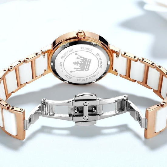 Women's Fashionable Waterproof Original Quartz Movement Niche High-end Watch $59.00 Dana Fashion Color: Rose Gold Black Surface Beauty Tools Product information: Color: Steel Band rose gold black surface, steel band rose gold white surface Thickness: 8mm