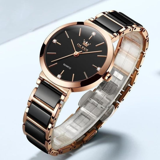 Women's Fashionable Waterproof Original Quartz Movement Niche High-end Watch $59.00 Dana Fashion Color: Rose Gold Black Surface Beauty Tools Product information: Color: Steel Band rose gold black surface, steel band rose gold white surface Thickness: 8mm