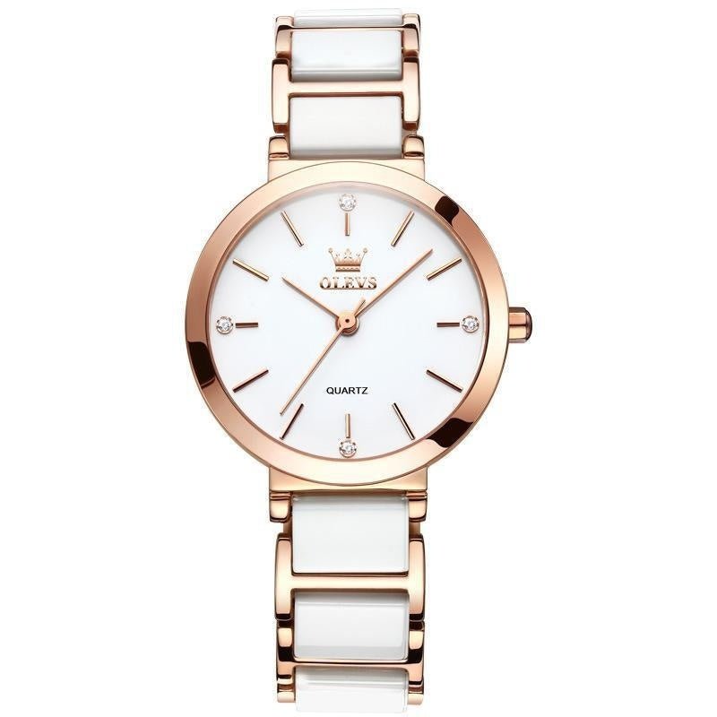Women's Fashionable Waterproof Original Quartz Movement Niche High-end Watch $59.00 Dana Fashion Color: Rose Gold White Noodles Beauty Tools Product information: Color: Steel Band rose gold black surface, steel band rose gold white surface Thickness: 8mm