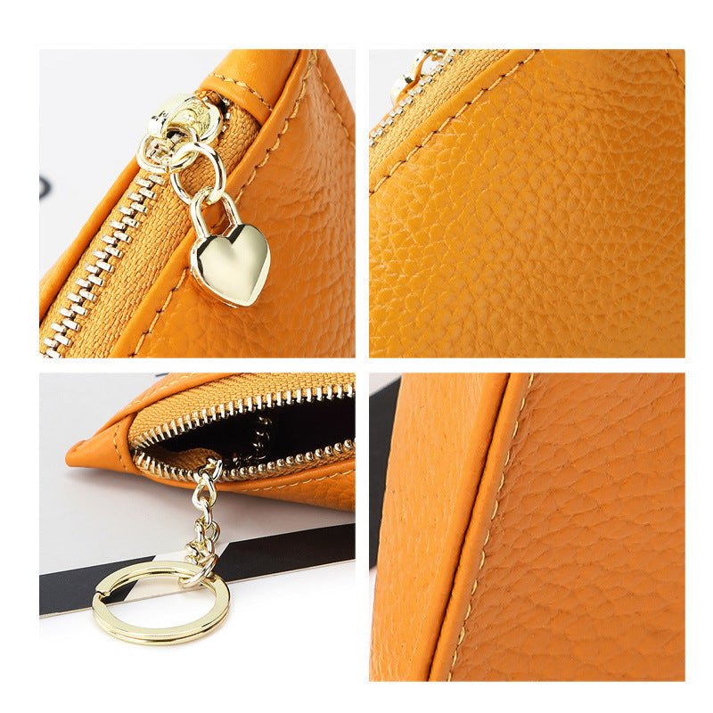 Women's First Layer Cowhide Small Exquisite And Creative Mini Coin Purse $18.77 Dana Fashion Color: Black Women's Bags Product information: Pattern: solid color Color: yellow, red, green, blue, black, orange Applicable Gender: Female Leather features: fir