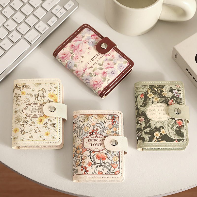 Women's Flower Oil Painting Retro Style Large Capacity Card Holder $10.96 Dana Fashion Color: Camellia Brilliant Women's Bags Product information: Pattern: Flowers Lining texture: synthetic leather Applicable scenario: home storage Color: {buckle}-Eden fl