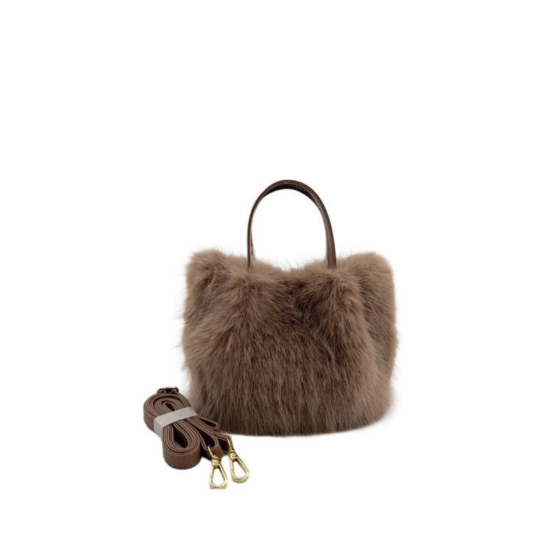 Women's Fox Fur-style Tote Bag $46.53 Dana Fashion Color: Camel Size: 23X16X15cm Women's Bags Product information: Color: Camel, apricot, white, black Outer bag type: Three-dimensional pocket Hardness: medium and soft Material: Polyester Suitcase shape: H