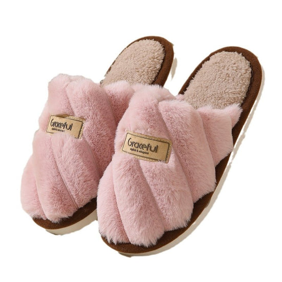 Women's Fur Fall And Winter Outer Wear Non-slip Indoor Platform Home Cotton Slippers $34.50 Dana Fashion Color: Black Size: 36to37 Women's shoes Product information: Pattern: solid color Lining material: Cotton Color: pink, black, white, khaki Heel height