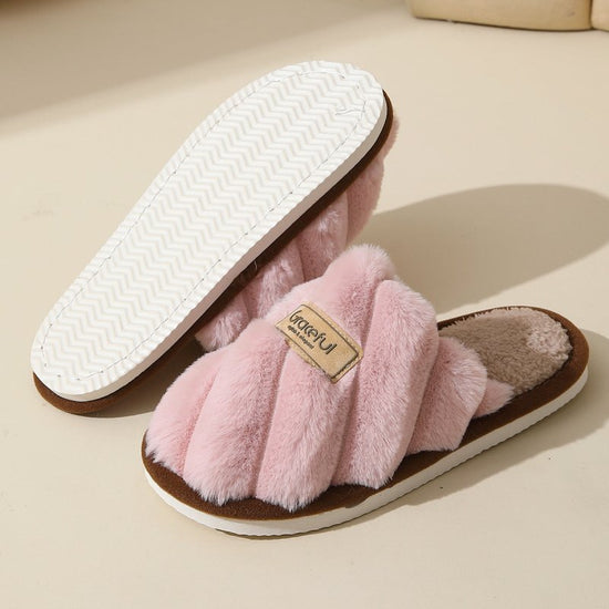 Women's Fur Fall And Winter Outer Wear Non-slip Indoor Platform Home Cotton Slippers $34.50 Dana Fashion Color: Black Size: 36to37 Women's shoes Product information: Pattern: solid color Lining material: Cotton Color: pink, black, white, khaki Heel height