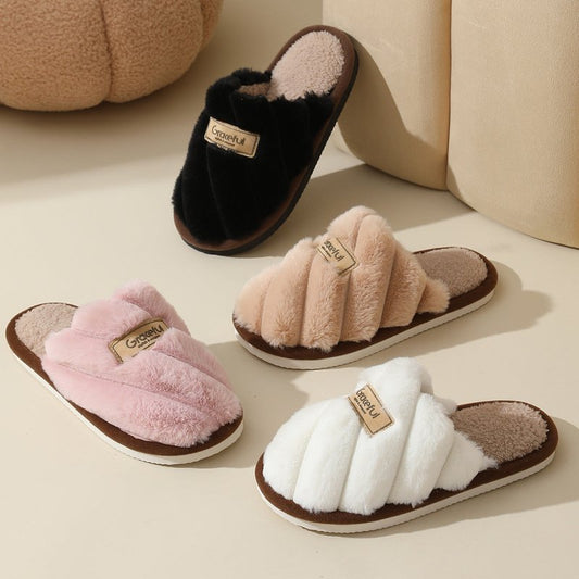 Women's Fur Fall And Winter Outer Wear Non-slip Indoor Platform Home Cotton Slippers $34.50 Dana Fashion Color: Black Size: 36to37 Women's shoes Product information: Pattern: solid color Lining material: Cotton Color: pink, black, white, khaki Heel height
