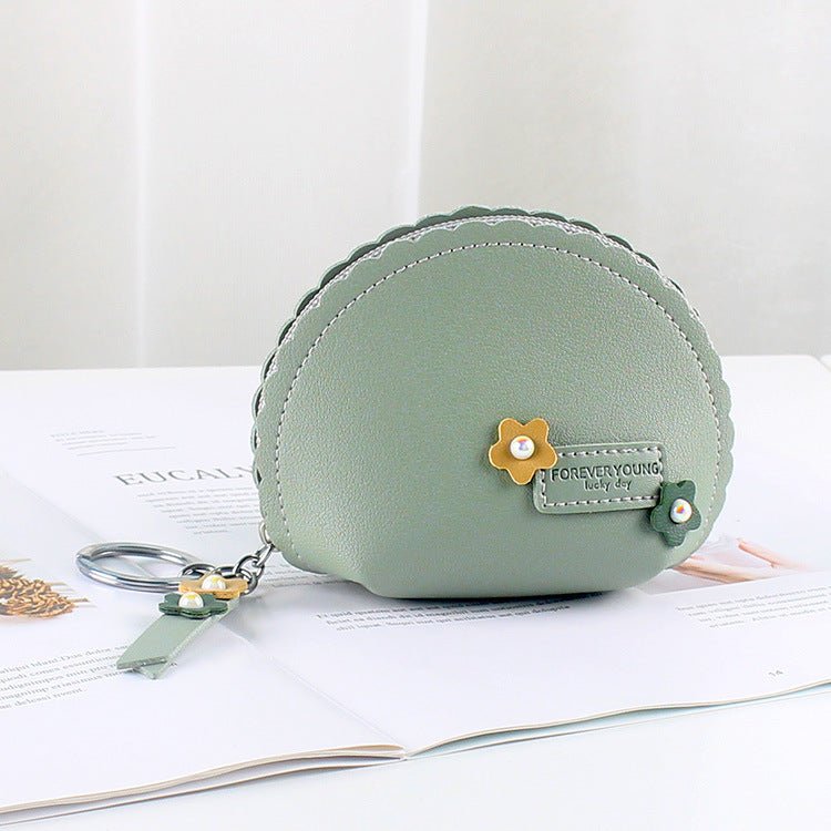 Women's Hand Holding Fan Small And Simple Coin Key Case One-piece Zipper Waterproof Coin Purse $10.75 Dana Fashion Color: Green Women's Bags Product information: Pattern: Flowers Lining texture: synthetic leather Applicable scenarios: Daily matching Color
