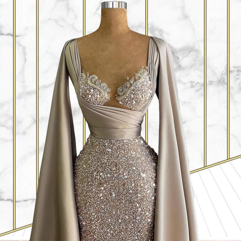 Women's High-end Dress With A Sense Of Design $289.00 Dana Fashion Color: Picture Color Size: 10 Yards Women's clothing Product information: Fabric name: Polyester Fiber Applicable scenario: Wedding Color: Picture color Size: 2 yards, 4 yards, 6 yards, 8