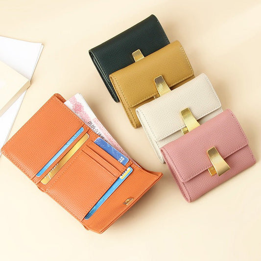 Women's High Sense Niche 70 Off Short Style Multiple Card Slots Multi-functional Leather Wallet $35.00 Dana Fashion Color: Beige Women's Bags Product information: Lining texture: without lining Color: yellow, pink, orange, dark green, black, beige Image: