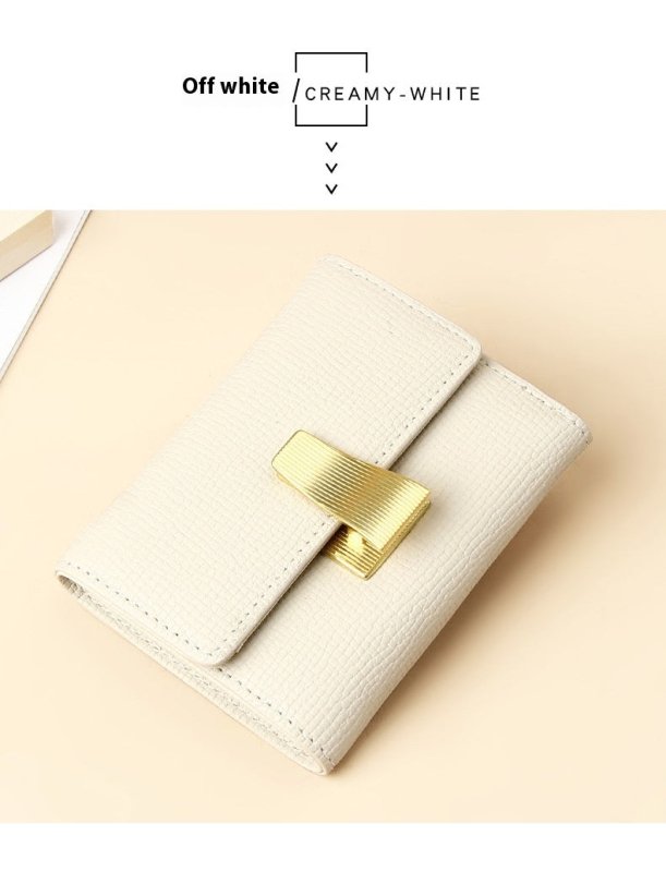 Women's High Sense Niche 70 Off Short Style Multiple Card Slots Multi-functional Leather Wallet $35.00 Dana Fashion Color: Beige Women's Bags Product information: Lining texture: without lining Color: yellow, pink, orange, dark green, black, beige Image: