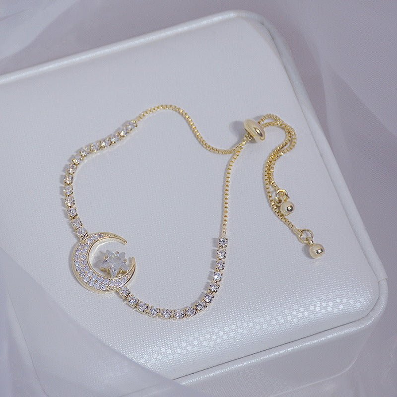 Women's Korean-style Exquisite Zircon Temperamental Bracelet $19.00 Dana Fashion Color: Gold Women's Accessories Product information: Treatment Process: Electroplating Color: gold, silver Applicable population: Female Style: Women's Material: Metal Shape:
