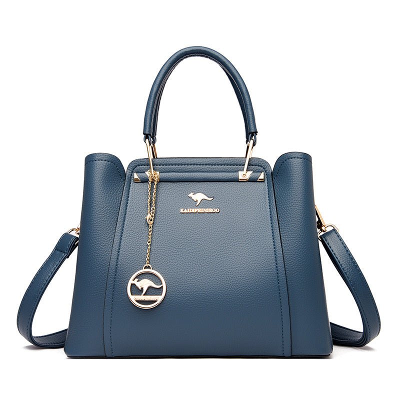 Women's Large-capacity Simple Casual Handbag $81.90 Dana Fashion Color: Blue Women's Bags Product information: Lining texture: Polyester Outer bag type: Sandwich pocket Color: wine red, purple, khaki, green, blue Hardness: soft Material: PU Suitcase shape
