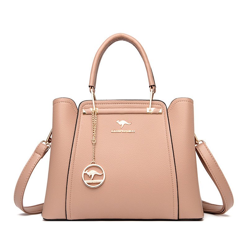 Women's Large-capacity Simple Casual Handbag $81.90 Dana Fashion Color: Khaki Women's Bags Product information: Lining texture: Polyester Outer bag type: Sandwich pocket Color: wine red, purple, khaki, green, blue Hardness: soft Material: PU Suitcase shap