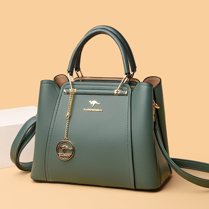 Women's Large-capacity Simple Casual Handbag $81.90 Dana Fashion Color: Green Women's Bags Product information: Lining texture: Polyester Outer bag type: Sandwich pocket Color: wine red, purple, khaki, green, blue Hardness: soft Material: PU Suitcase shap