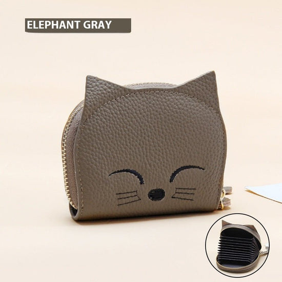 Women's Leather Card Holder Sweet Cartoon Pendant $25.60 Dana Fashion Color: Elephant Gray Women's Bags Product information: Color: mint green, elephant gray, pink, black, yellow, rose red, purple, brown Applicable Gender: Female Function: Storage Materia
