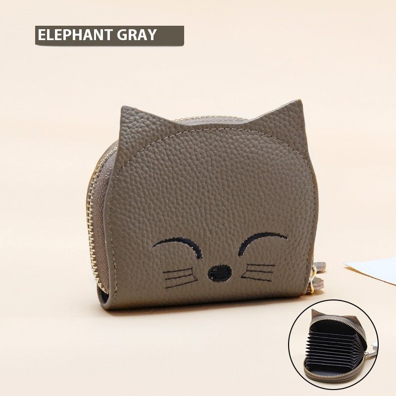 Women's Leather Card Holder Sweet Cartoon Pendant $25.60 Dana Fashion Color: Elephant Gray Women's Bags Product information: Color: mint green, elephant gray, pink, black, yellow, rose red, purple, brown Applicable Gender: Female Function: Storage Materia