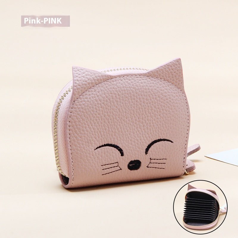 Women's Leather Card Holder Sweet Cartoon Pendant $25.60 Dana Fashion Color: Pink Women's Bags Product information: Color: mint green, elephant gray, pink, black, yellow, rose red, purple, brown Applicable Gender: Female Function: Storage Material: genuin