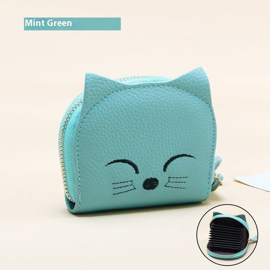 Women's Leather Card Holder Sweet Cartoon Pendant $25.60 Dana Fashion Color: Mint Green Women's Bags Product information: Color: mint green, elephant gray, pink, black, yellow, rose red, purple, brown Applicable Gender: Female Function: Storage Material: