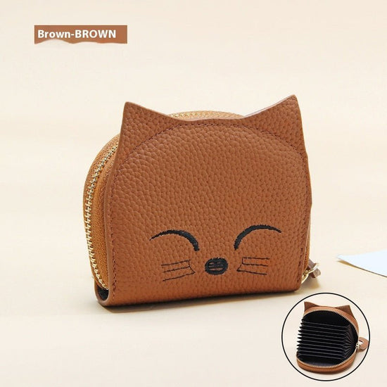 Women's Leather Card Holder Sweet Cartoon Pendant $25.60 Dana Fashion Color: Brown Women's Bags Product information: Color: mint green, elephant gray, pink, black, yellow, rose red, purple, brown Applicable Gender: Female Function: Storage Material: genui