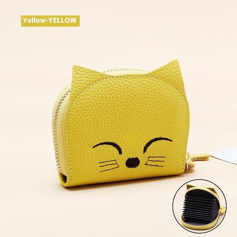 Women's Leather Card Holder Sweet Cartoon Pendant $25.60 Dana Fashion Color: Yellow Women's Bags Product information: Color: mint green, elephant gray, pink, black, yellow, rose red, purple, brown Applicable Gender: Female Function: Storage Material: genu