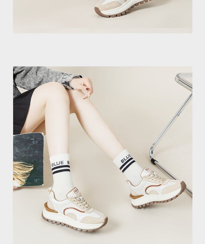 Women's Leather Platform Sports Casual Shoes $92.65 Dana Fashion Color: Brown Size: 35 Women's shoes Product information: Pattern: stripes Applicable sports: Universal Lening material: Microfiber Color: brown, pink Upper height: low top Very height: mid h