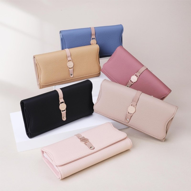 Women's Leather Purse Long And Simple Fashion $32.99 Dana Fashion Color: Apricot Women's Bags Product information: Color: blue, black, apricot, pink, guest Brown, camel Function: anti-theft card swiping Material: pu Popular elements: sewing thread, lock P