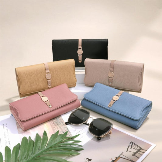 Women's Leather Purse Long And Simple Fashion $32.99 Dana Fashion Color: Apricot Women's Bags Product information: Color: blue, black, apricot, pink, guest Brown, camel Function: anti-theft card swiping Material: pu Popular elements: sewing thread, lock P