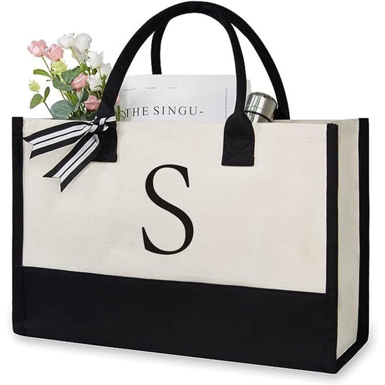 Women's Letter Canvas Tote Bag $19.50 Dana Fashion Color: S Size: 40x15x30 Women's Bags Product information: Lining texture: canvas Color: Milky White a letter 40*15*30, Milky White B letter 40*15*30, Milky White C letter 40*15*30, Milky White letter D 40