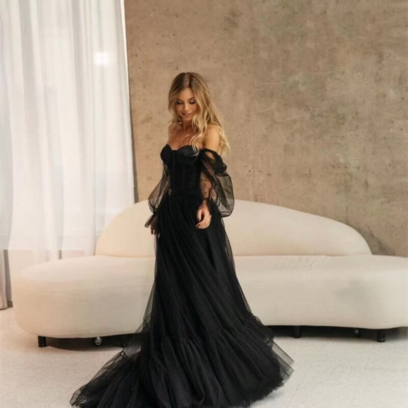Women's Long Sleeve Transparent Lace Black Wedding Dress $269.08 Dana Fashion Color: Black Size: 14W Women's clothing Product information: Fabric name: Polyester Color: Black Size: 2,4,6,8,10,12,14,14W,16W,18W,20W,22W,24W,26W Skirt length: long skirt Slee