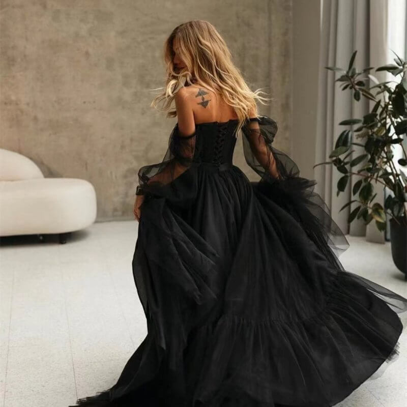 Women's Long Sleeve Transparent Lace Black Wedding Dress $269.08 Dana Fashion Color: Black Size: 14W Women's clothing Product information: Fabric name: Polyester Color: Black Size: 2,4,6,8,10,12,14,14W,16W,18W,20W,22W,24W,26W Skirt length: long skirt Slee