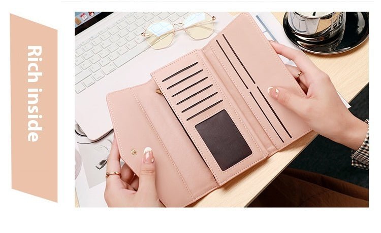 Women's Long Three-fold Stitching Fashion Multi-card-slot Leather Oil Wax Leather Large-capacity Wallet $23.81 Dana Fashion Color: Black Women's Bags Product information: Pattern: solid color Color: black, gray, brown, green, red, pink Function: ultra-lig