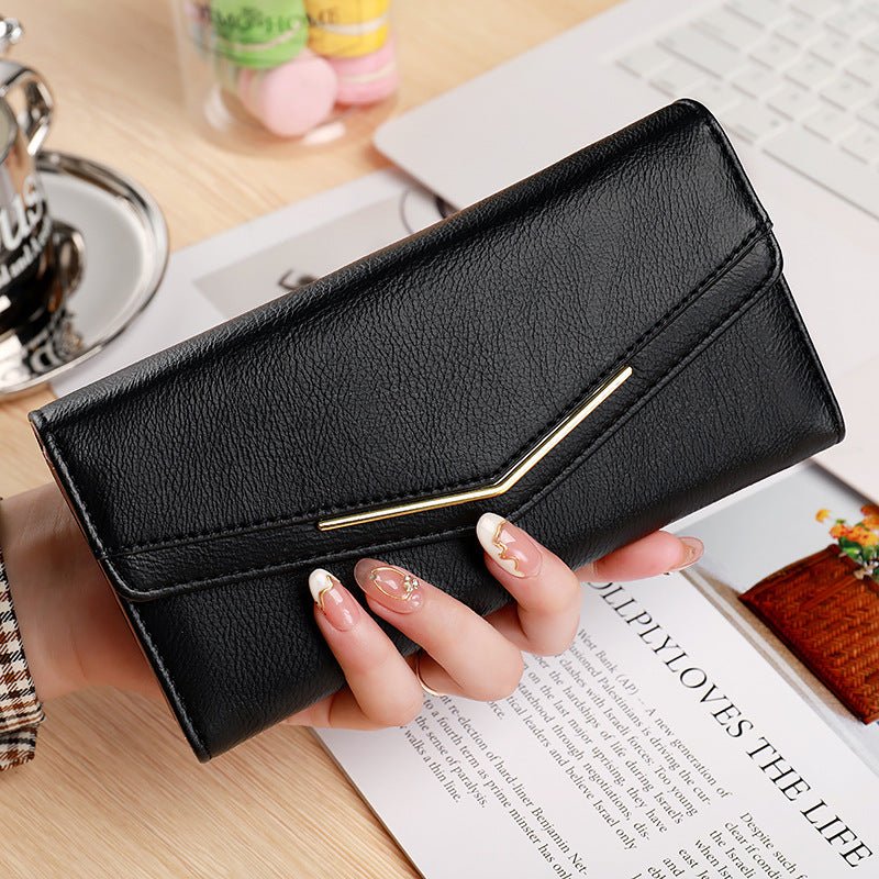 Women's Long Three-fold Stitching Fashion Multi-card-slot Leather Oil Wax Leather Large-capacity Wallet $23.81 Dana Fashion Color: Black Women's Bags Product information: Pattern: solid color Color: black, gray, brown, green, red, pink Function: ultra-lig