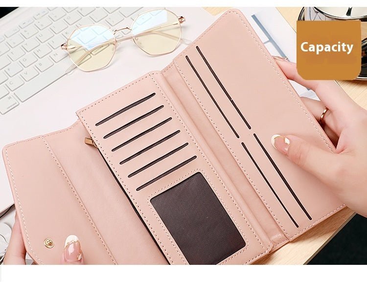 Women's Long Three-fold Stitching Fashion Multi-card-slot Leather Oil Wax Leather Large-capacity Wallet $23.81 Dana Fashion Color: Black Women's Bags Product information: Pattern: solid color Color: black, gray, brown, green, red, pink Function: ultra-lig