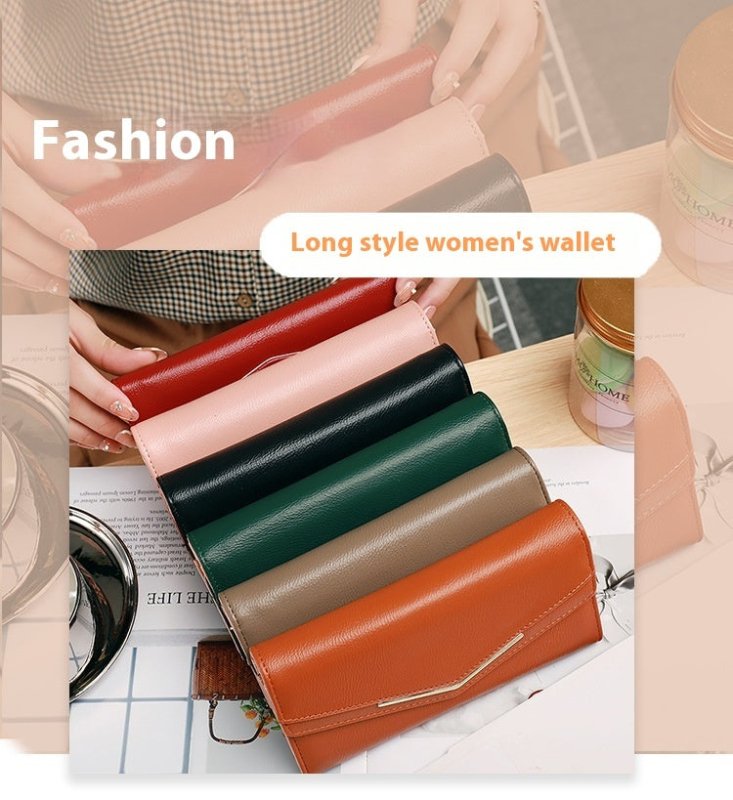 Women's Long Three-fold Stitching Fashion Multi-card-slot Leather Oil Wax Leather Large-capacity Wallet $23.81 Dana Fashion Color: Black Women's Bags Product information: Pattern: solid color Color: black, gray, brown, green, red, pink Function: ultra-lig