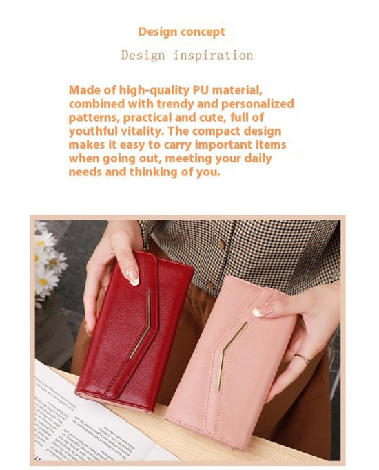 Women's Long Three-fold Stitching Fashion Multi-card-slot Leather Oil Wax Leather Large-capacity Wallet $23.81 Dana Fashion Color: Black Women's Bags Product information: Pattern: solid color Color: black, gray, brown, green, red, pink Function: ultra-lig