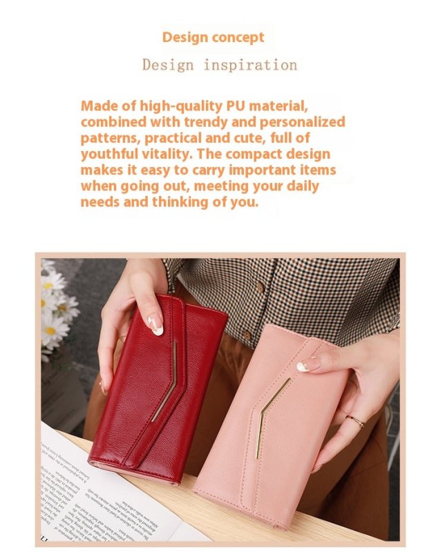 Women's Long Three-fold Stitching Fashion Multi-card-slot Leather Oil Wax Leather Large-capacity Wallet $23.81 Dana Fashion Color: Black Women's Bags Product information: Pattern: solid color Color: black, gray, brown, green, red, pink Function: ultra-lig