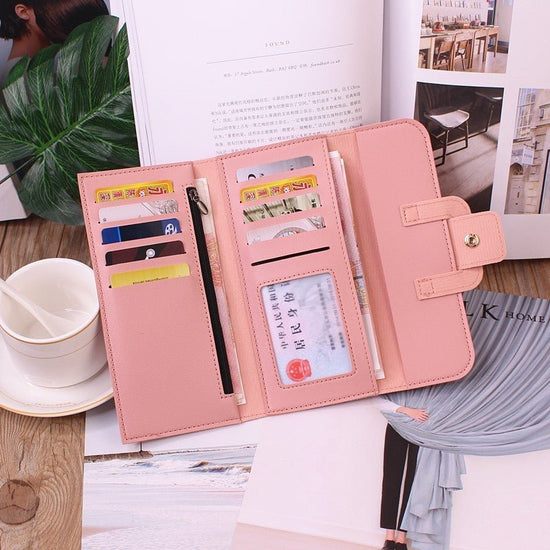 Women's Long Wallet Tri-fold Clutch Large Capacity $10.96 Dana Fashion Color: Black Women's Bags Product information: Pattern: solid color Lining texture: Polyester Color: red, light gray, black, dark pink, light pink, light purple, light blue, dark green