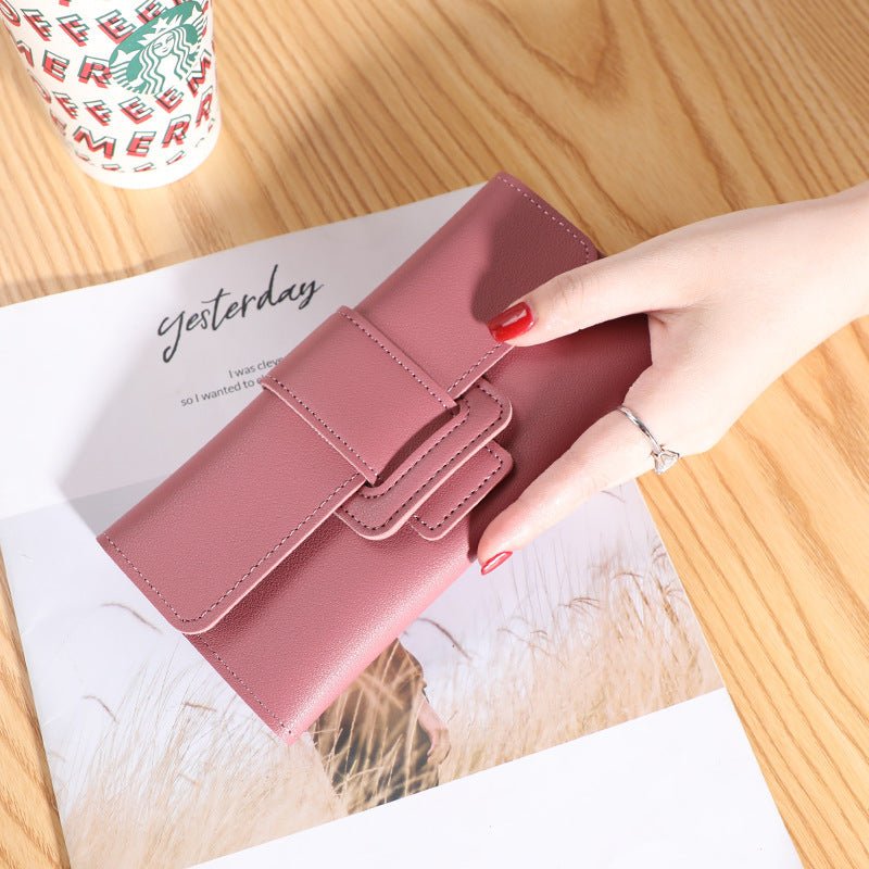 Women's Long Wallet Tri-fold Clutch Large Capacity $11.02 Dana Fashion Color: Dark Pink Women's Bags Product information: Pattern: solid color Lining texture: Polyester Color: red, light gray, black, dark pink, light pink, light purple, light blue, dark g