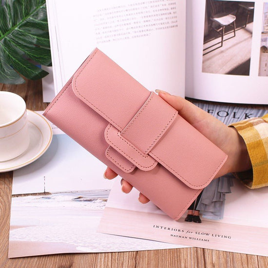 Women's Long Wallet Tri-fold Clutch Large Capacity $10.96 Dana Fashion Color: Light Pink Women's Bags Product information: Pattern: solid color Lining texture: Polyester Color: red, light gray, black, dark pink, light pink, light purple, light blue, dark