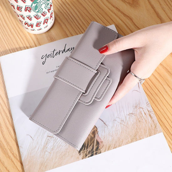 Women's Long Wallet Tri-fold Clutch Large Capacity $11.02 Dana Fashion Color: Purple Women's Bags Product information: Pattern: solid color Lining texture: Polyester Color: red, light gray, black, dark pink, light pink, light purple, light blue, dark gree