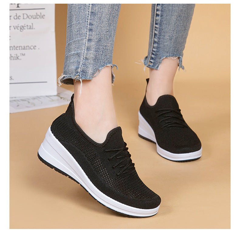 Women's Mesh Breathable Casual Platform Wedge Heels $29.99 Dana Fashion Color: MMK1 Black Size: 36 Women's shoes Product information: Color: MM-K1 black, MM-K1 cards Upper height: low top Heel height: mid heel (3-5CM) Heel shape: wedge Size: 36, 37, 38, 3