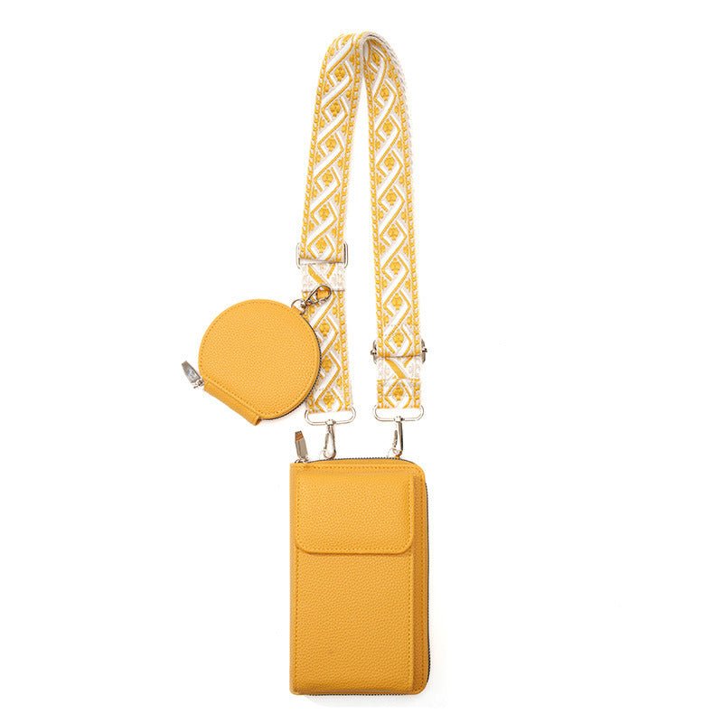 Women's Messenger Bag One Shoulder Phone Bag $30.02 Dana Fashion Color: Yellow Women's Bags Product information: Applicable Gender: Female Lining texture: pu Color: Black coin purse, red coin purse, pink coin purse, Green coin purse, blue coin purse, yell