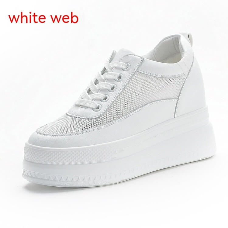 Women's Muffin Breathable Height Increasing Insole Shoes $85.50 Dana Fashion Color: White Mesh size: 34 Women's shoes Product information: Applicable sports: Universal Toe holder shape: Round head Color: Pink net, white net, color net, pink pumps, white t