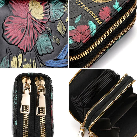 Women's Multiple Card Slots Hand-painted Wallet Double Layer $18.43 Dana Fashion Color: Dragonfly Flower Women's Bags Product information: Pattern: Flowers Lining texture: Polyester Color: Rose, Dragonfly, Magnolia, small flower Function: waterproof, ultr