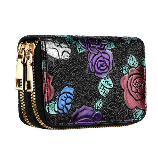 Women's Multiple Card Slots Hand-painted Wallet Double Layer $18.43 Dana Fashion Color: Dragonfly Flower Women's Bags Product information: Pattern: Flowers Lining texture: Polyester Color: Rose, Dragonfly, Magnolia, small flower Function: waterproof, ultr