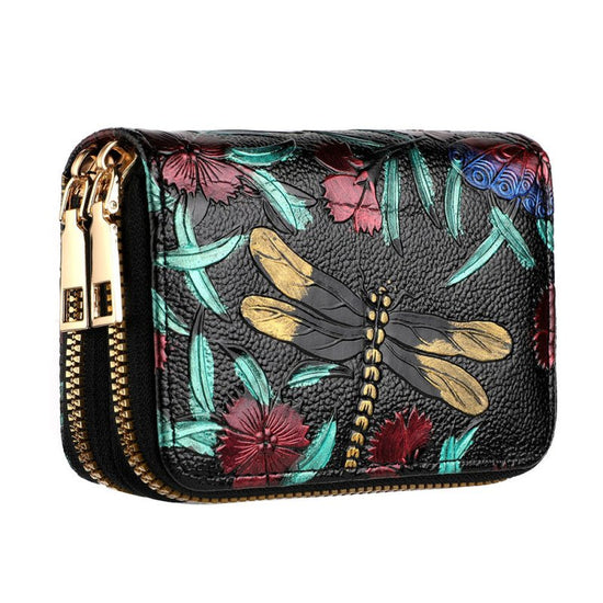 Women's Multiple Card Slots Hand-painted Wallet Double Layer $18.43 Dana Fashion Color: Dragonfly Flower Women's Bags Product information: Pattern: Flowers Lining texture: Polyester Color: Rose, Dragonfly, Magnolia, small flower Function: waterproof, ultr