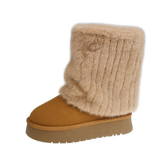 Women's Net Red Super Hot Thick Bottom And Warm Keeping Velvet Pants $39.50 Dana Fashion Color: Brown Size: 35 Women's shoes Product information: Pattern: solid color Lining material: artificial plush Color: brown, beige Heel height: mid heel (3-5CM) Leng